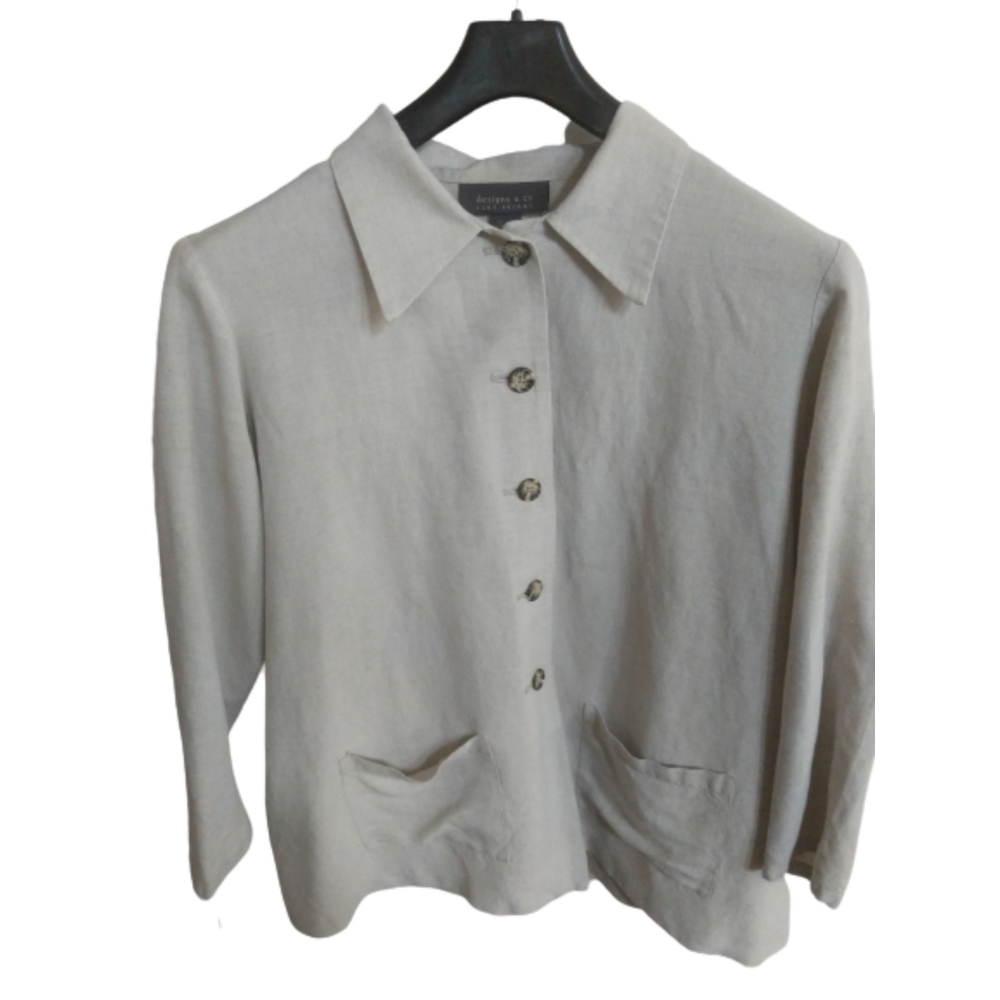 Unstructured Linen Womens Size L Coldwater Creek Pockets Lagenlook